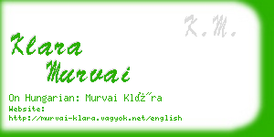 klara murvai business card